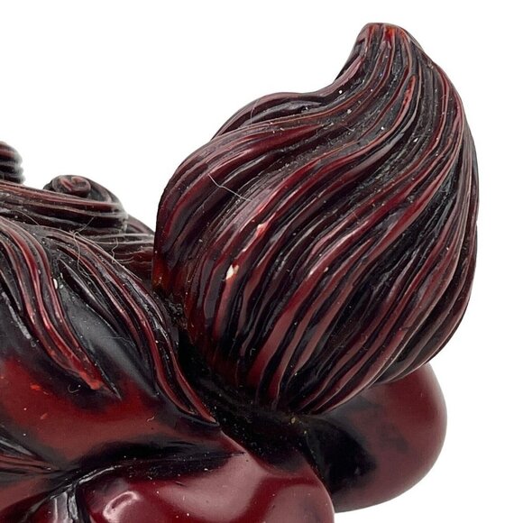Small Chinese Red Resin Foo Dog Guardian Figurine Asian Decor Table Top - Picture 5 of 13